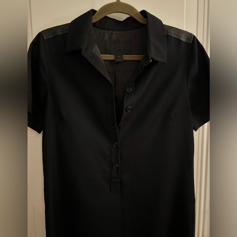 J Crew Collection Leather Back Shirt Dress - Picture 7 of 7